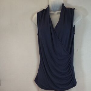 Mix By Hawthorn Benni Crossfront Navy Knit Sleeveless Top , NWT Size -M
